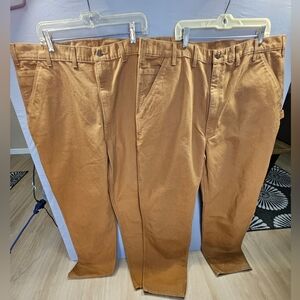 NWT Carhartt Men’s BN0011-M Khaki Loose Fit 44x36 Washed Duck Utility 2 Pairs